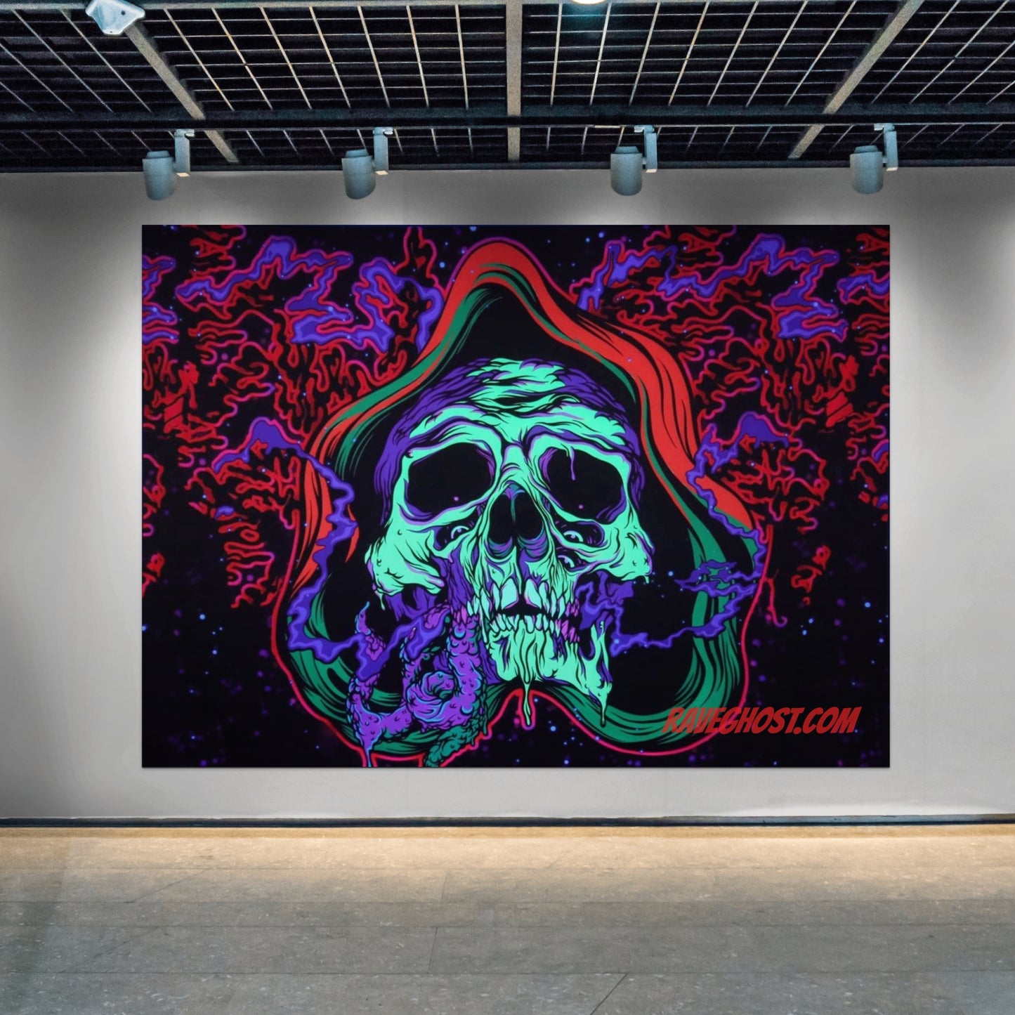 Death Is Cool Black Light Tapestry