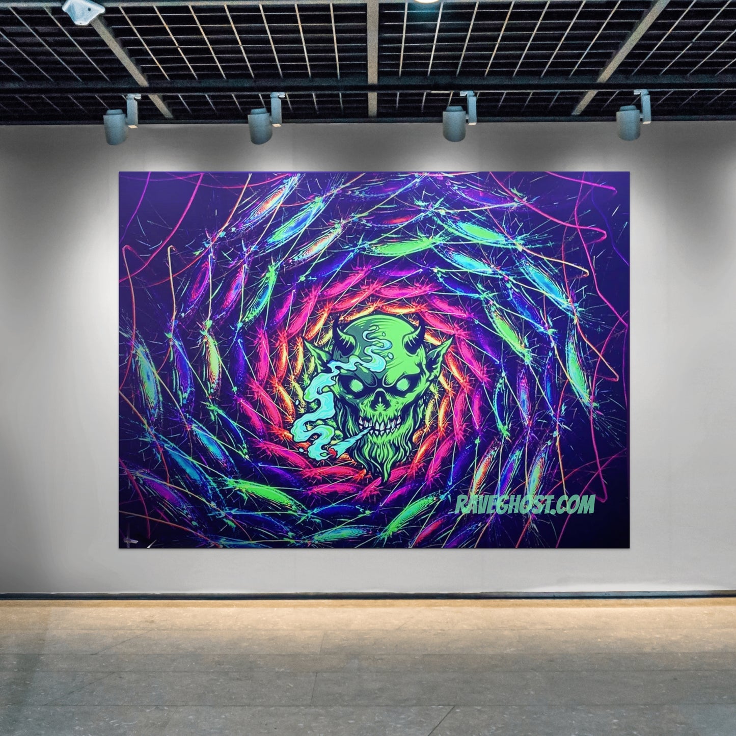 Psychedelic Demon Black Light Tapestry
