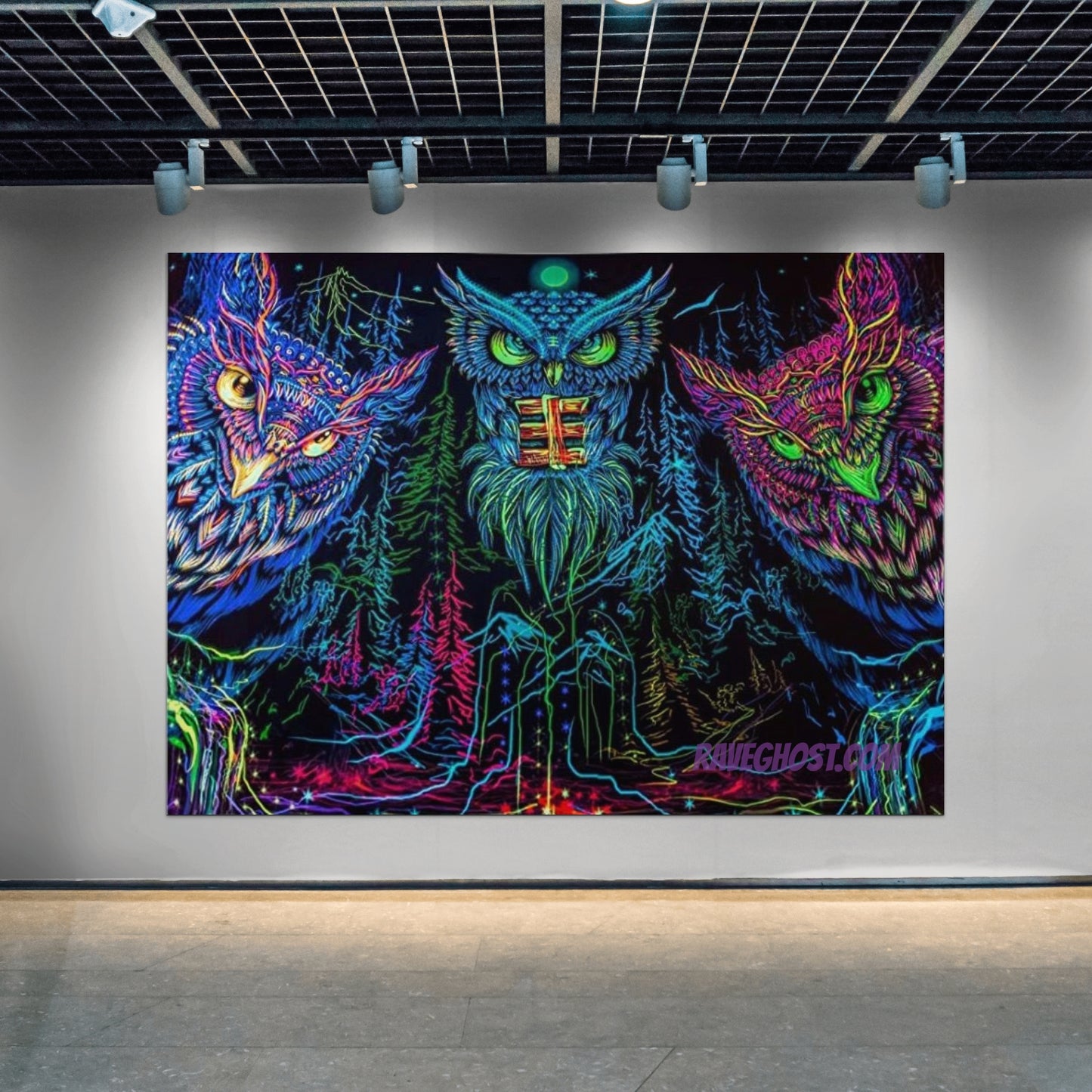 Psychedelic Owls Tapestry