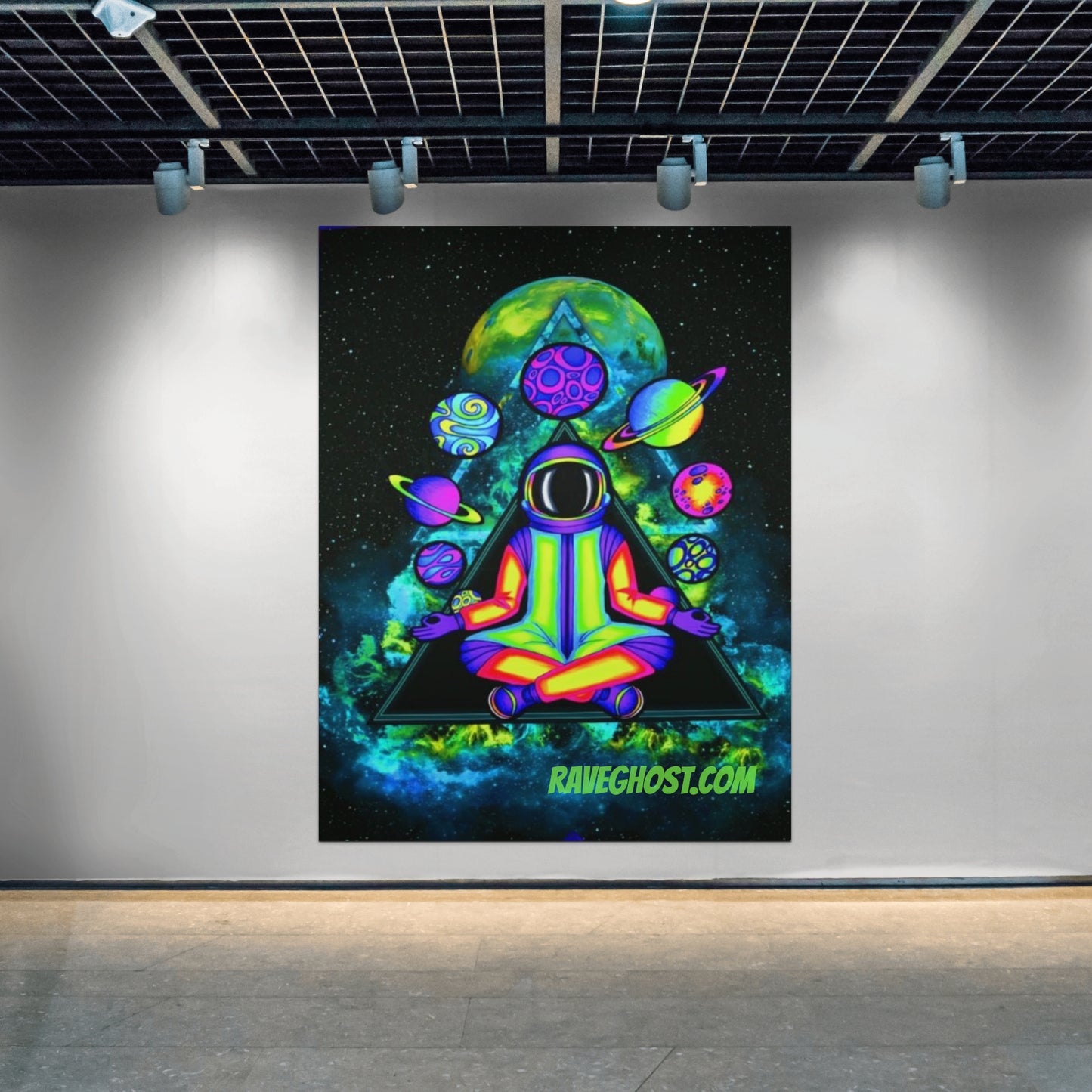 The Guided Astronaut Black Light Tapestry